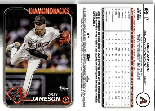2024 Topps Arizona Diamondbacks #ARI-17 Drey Jameson | Baseball Card
