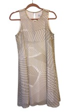 Calvin Klein Flowy Print Sleeveless A-Line Dress Women's Size 8 Lined 60s Resort