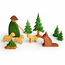 Ostheimer Figuren Hirte Tiere Tanenbäume Krippenfiguren