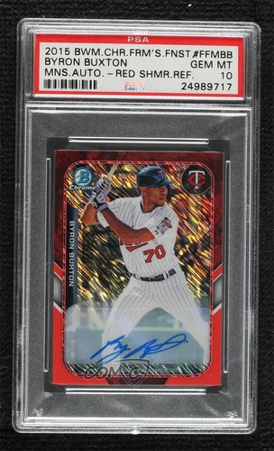 2015 Bowman Red Shimmer Refractor 3/5 Byron Buxton #FFM-BB PSA 10 Rookie Auto RC