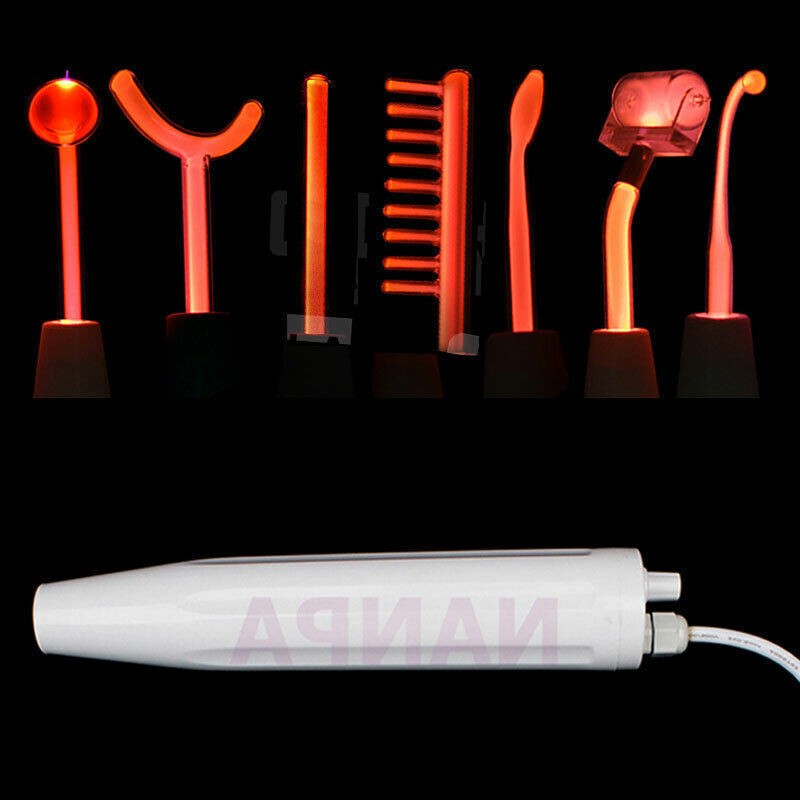 High Frequency Machine 7 Orange  Wand Electrodes Anti Ance Facial Machine USA