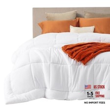 Bedsure Comforter Duvet Insert - Quilted Comforters Size, All Season King White