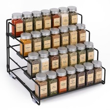 Metal Adjustable Tiered Spice Rack Organizer For Cabinet Countertop Cupboard