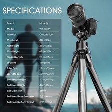 NEW Manbily Tripod for Shooting  Camera Picatinny Arca Swiss Adapter 360 