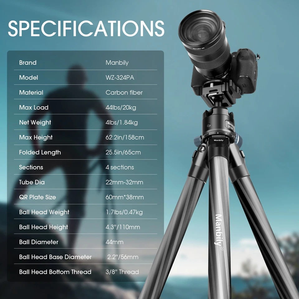 NUEVO Trípode Manbily para Disparo y Cámara Picatinny Arca Adaptador Suizo 360° Foto 4 de 4