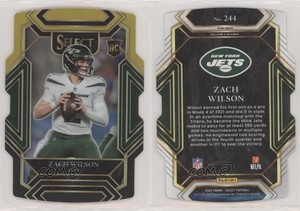 2021 Panini Select Club Level Black & Gold Prizm Die-Cut Zach Wilson Rookie RC