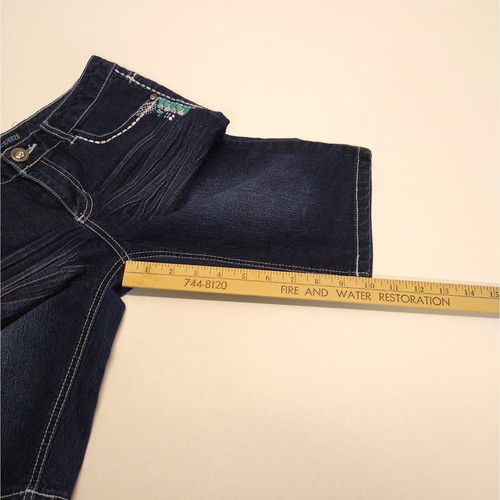 Squeeze Girls Denim Bermuda Shorts Size 14 Embroidered Details & Beaded Pockets - Picture 11 of 11