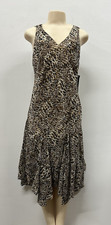 Lauren Ralph Lauren women  size  10 P leopard print midi semi sheer dress.