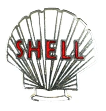 1960s Shell Oil Logo Pin Tie Hat Lapel Tac White Shell Red Lettering Enamel Gas