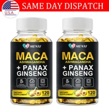 Organic Maca Root Capsules | 240 Pills | Peruvian Maca Extract for Men & Women