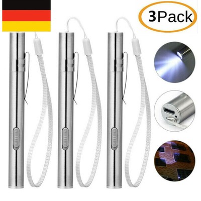 3 X 10000LM wasserdichte Mini LED Taschenlampe USB wiederaufladbare Taschenlampe