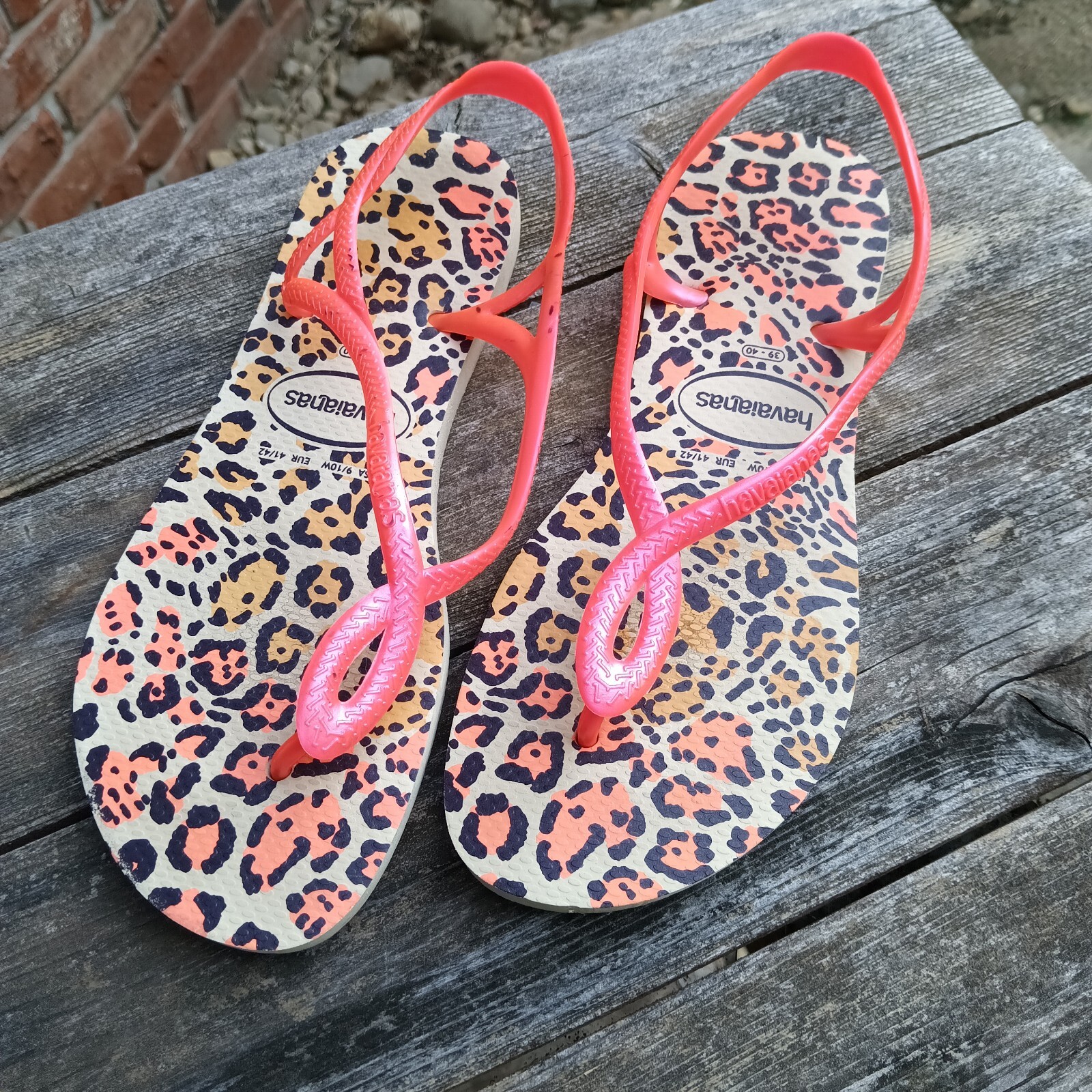 Original Havaianas Flip Flops Sandals Orange Sz 9/10 … Gem