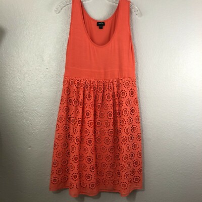 olian lace maternity dress Olian Alexandra Eyelet Maternity Dress Jersey Tank Coral Sleeveless Large  B022