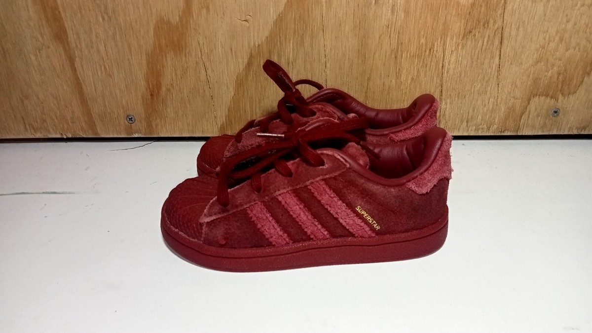 Adidas Superstar US8½k UK8K Maroon Suede UK