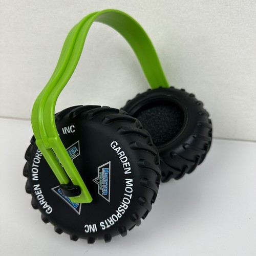 Monster Jam Truck Tire Kids Ear Muffs Headphones Green Child Hearing