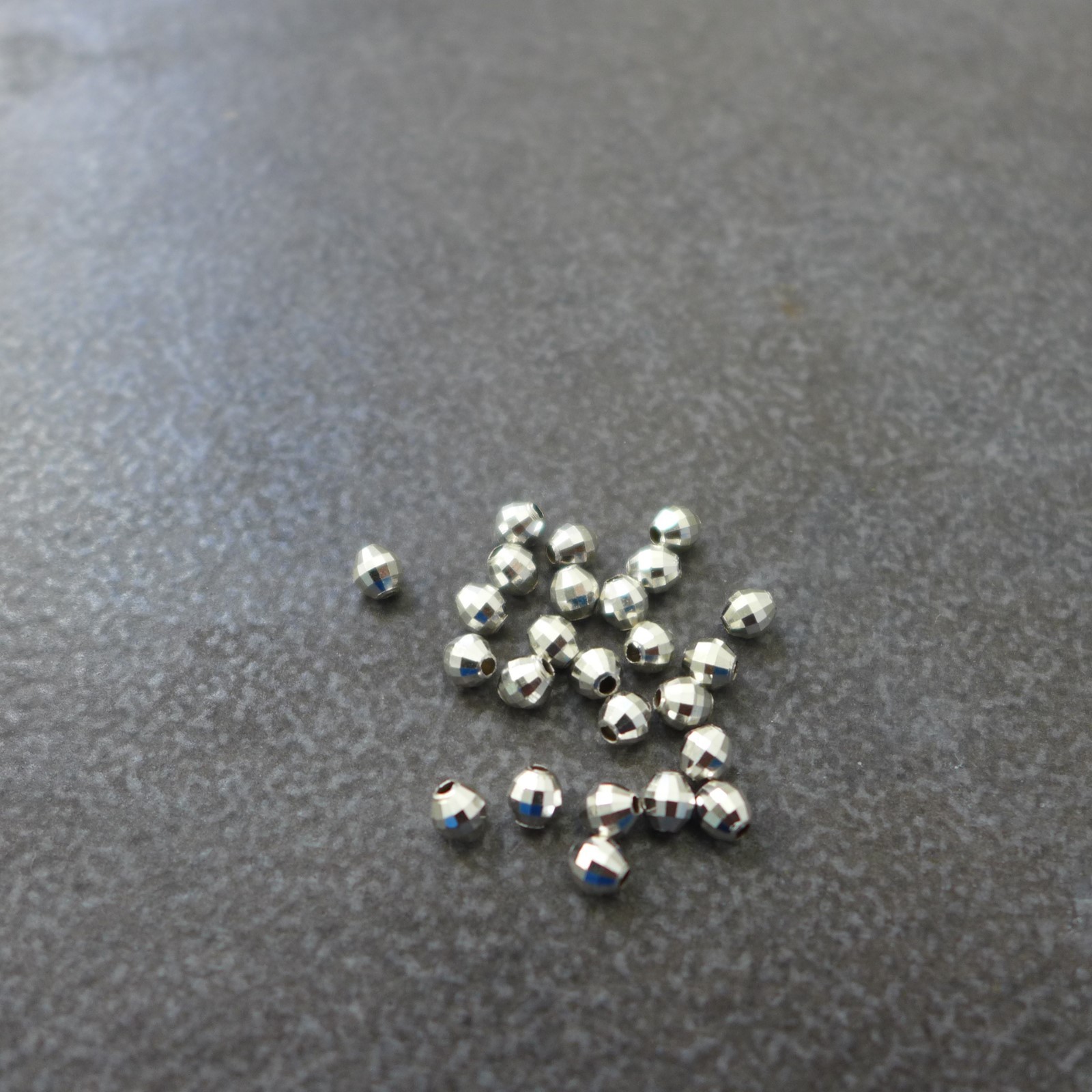 10pcs,925 sterling silver,2.55mm Disco,Mirror Ball Beads,Spacer