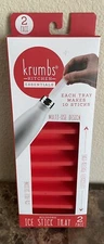 Krumbs Kitchen Essentials 2 Pack Ice Stick Trays Red Silicone New