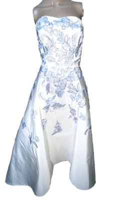 New NWT $5,995 Monique Lhuillier Collection Embroidered Floral Long Gown Dress 6