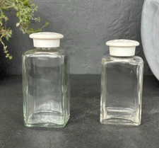 VINTAGE Upjohn Vitamin Bottles Glass Bottles Glass Apothecary Jars with Lid