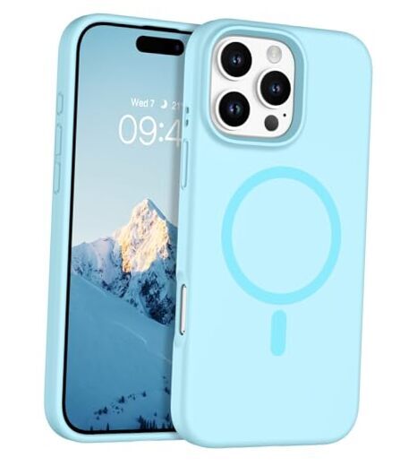 Magnetic Case for iPhone 16 Pro, iPhone 16 Pro Silicone Case, [Compatible Blue