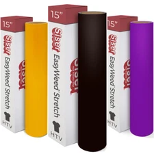 Siser EasyWeed STRETCH Matte Heat Transfer Vinyl HTV, Iron-on Apparel,15"x5|10Y