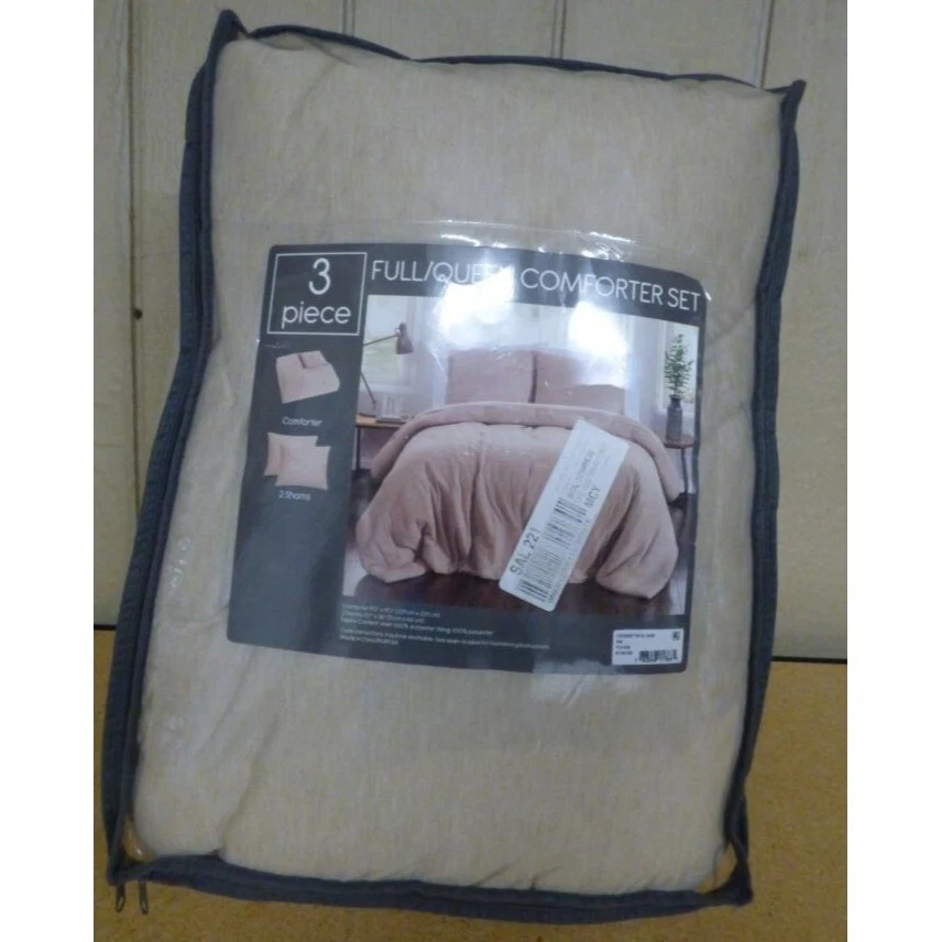 $140.00 Yarn Died Jersey 3-Pc. Full/Queen Comforter Set, Tan - Image 4 of 4