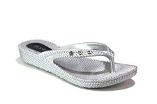 WOMENS DIAMANTE SLIPPERS TOE POST Flip Flop FLATS CASUAL SUMMER GLITTER SIZE 5-8