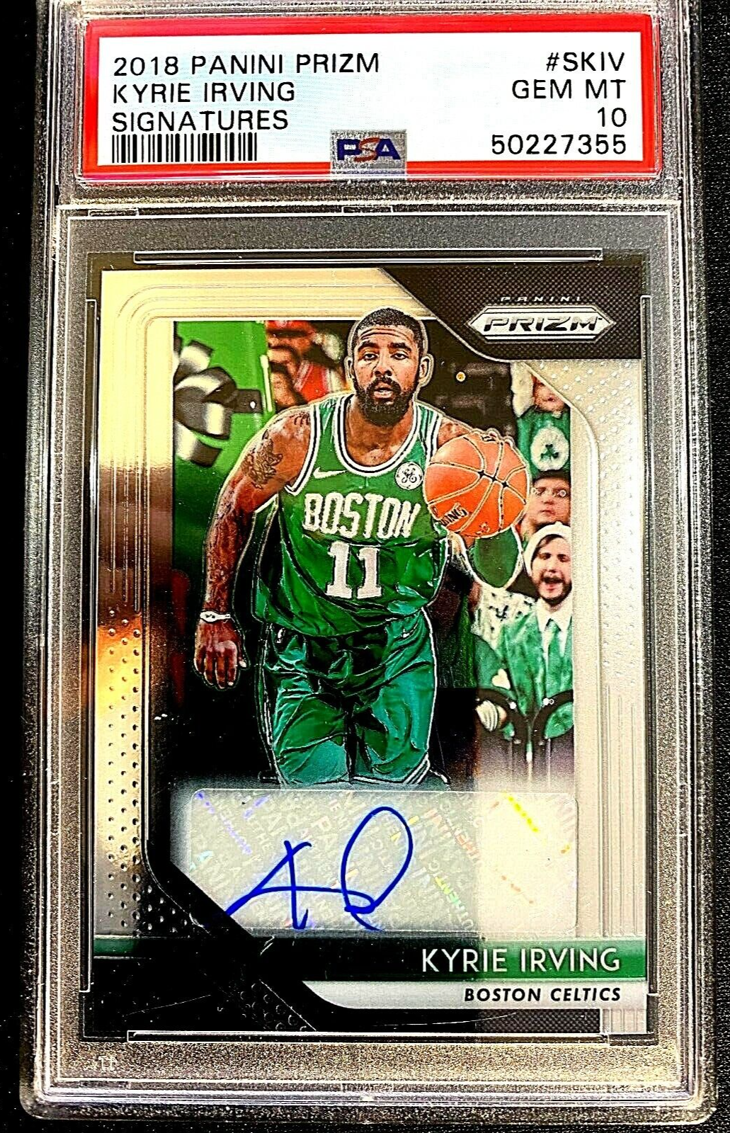 2018-19 PRIZM KYRIE IRVING AUTO SIGNATURES PSA 10 GEM MINT BOSTON 