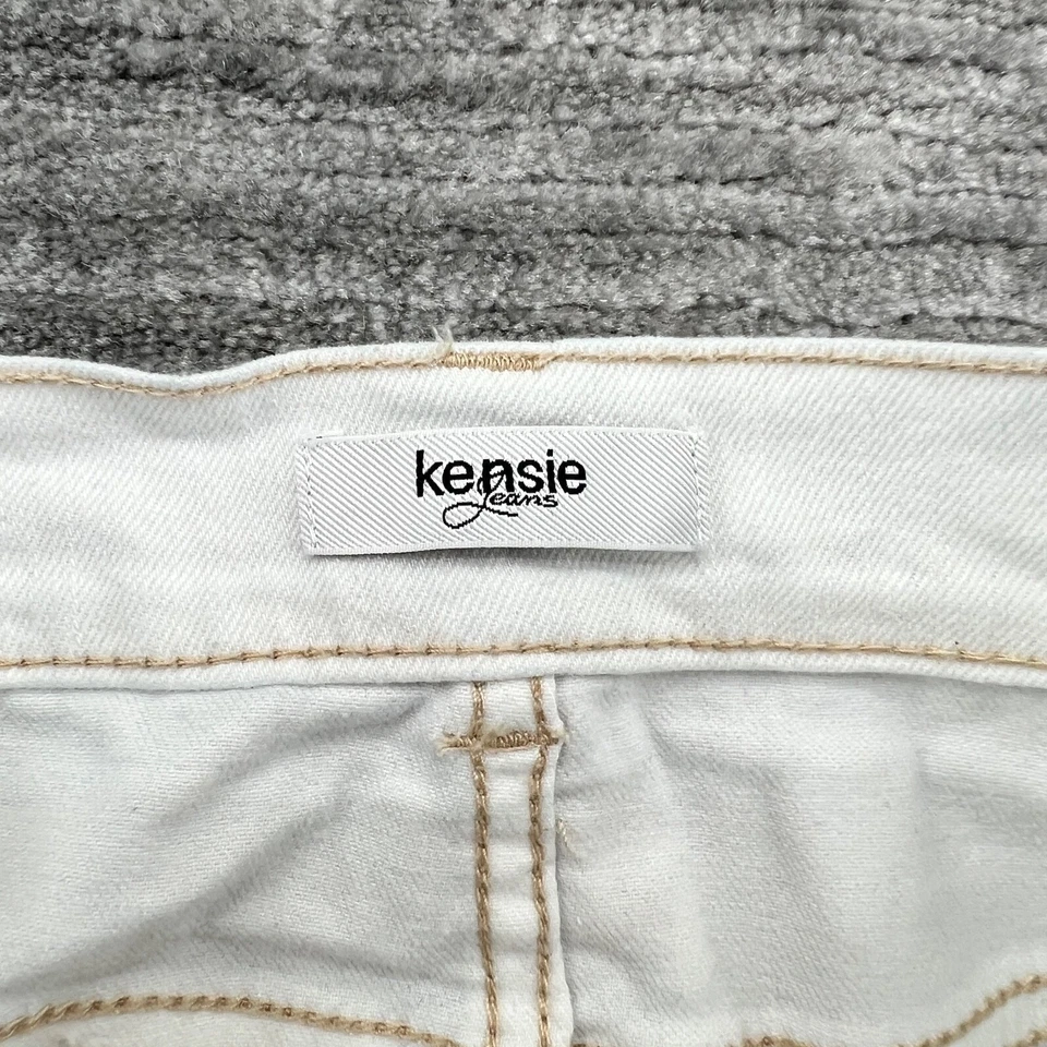 Falda de mezclilla blanca lavada ligera Kensie Jeans talla 4/27 para mujer Foto 3 de 4