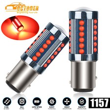2x 1157 2057 Super Bright Red Led Stop Turn Signal Brake Tail Light Bulb Bay15d