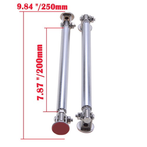 Universal Adjustable Bumper Splitter Strut Rod Tie Support Bar Spoiler Silver 2X - Picture 4 of 7