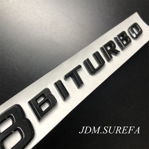 1Pcs Black V8 Biturbo Sticker Emblem Side Vent Fende Badge For Mercedes-Benz - Picture 11 of 12