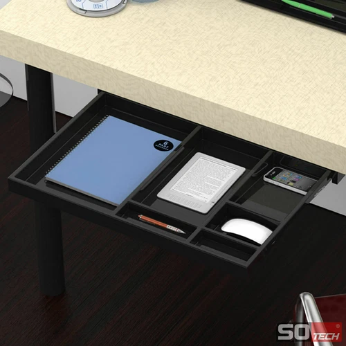 SO-TECH® Schreibtischauszug 566 x 36 x 390 mm Schreibwaren Ablagefach Utensilien