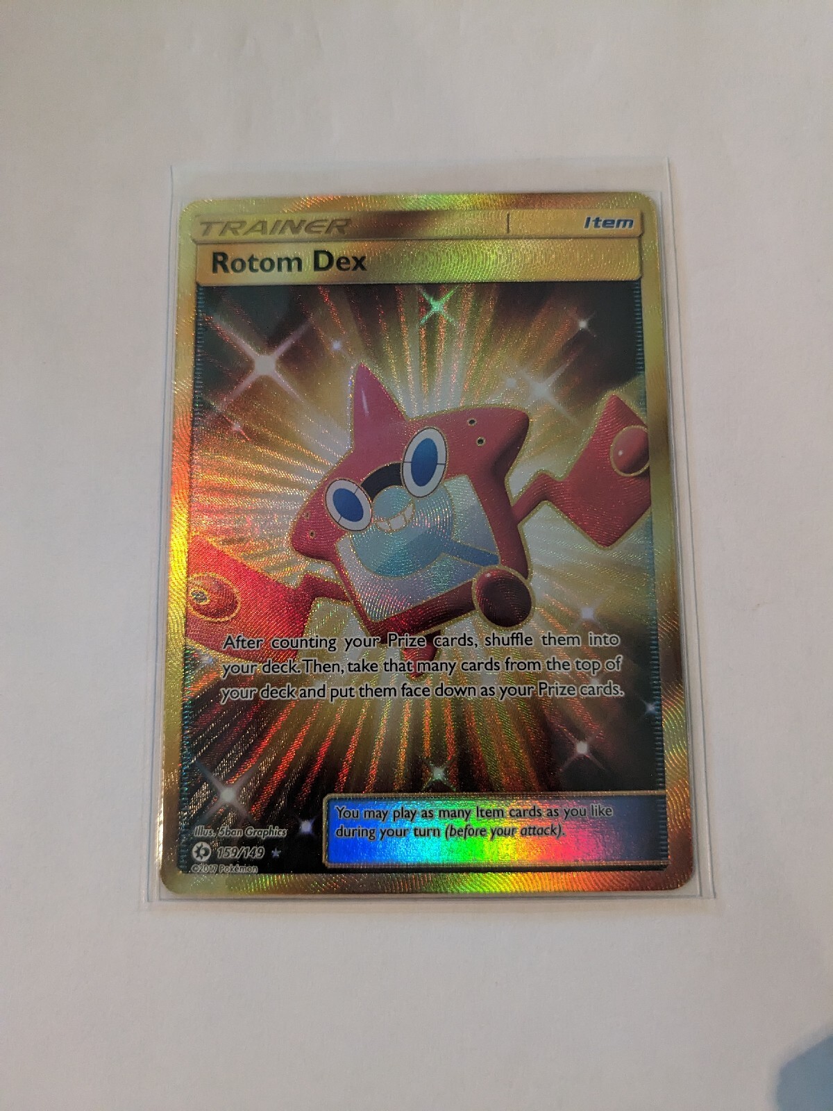 Rotom Dex - 159/149 - Pokemon Sun & Moon Base Set Secret Rare Card NM