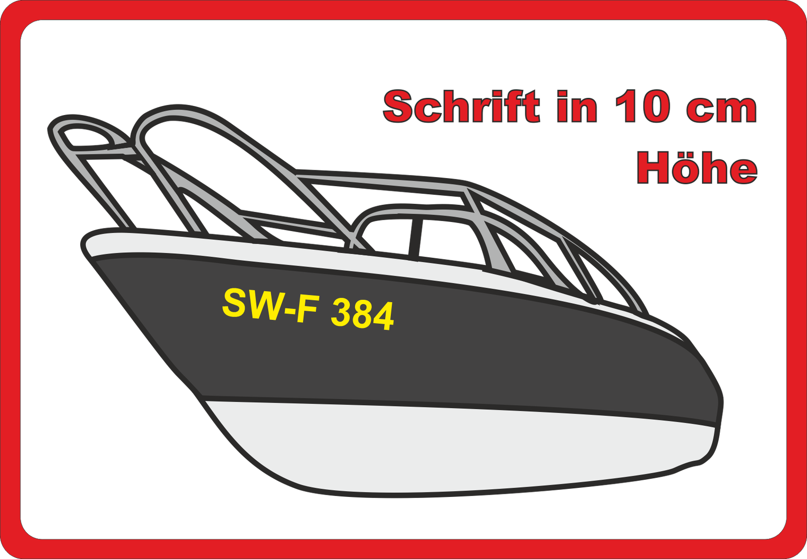 Kennzeichen Für GFK Und Holz Boote - Weiß, Höhe 100 Mm Von Ascherl