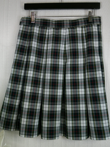 School Apparel Black Tartan Plaid Pleated Uniform Skirt Girls 18 (Waist 30) - Picture 2 of 7