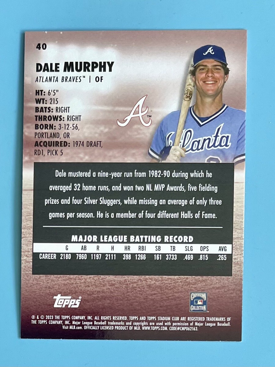 2023 Topps Stadium Club Dale Murphy #40 Atlanta Braves | eBay