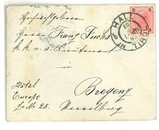 Brief 1895 Hall in Tirol nach Bregenz mit Inhalt (B49), Kleinbrief mit Siegel