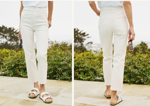 Frank & Eileen $328 Monaghan Italian Performance Denim Jean in Cream; 30