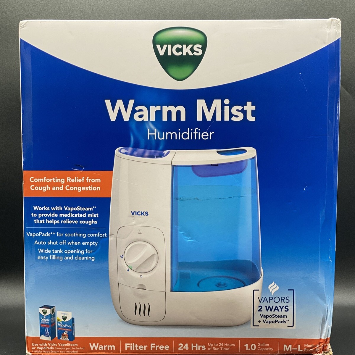 100％の保証 VWM845 Vicks Warm + Cough VapoSteam Humidifier Mist トップス