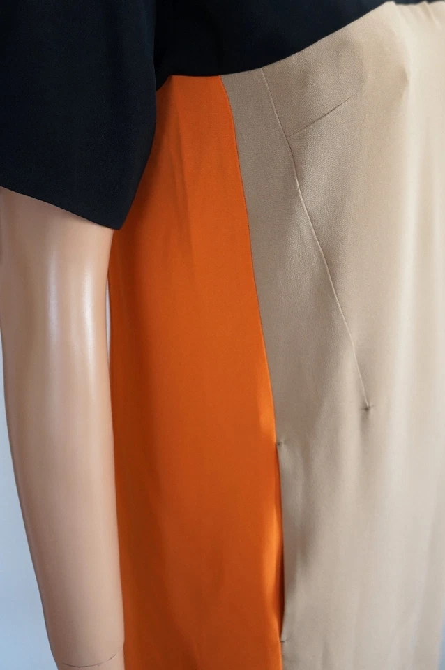 Vestido $895 Auténtico DISFRAZ NACIONAL Mezcla Seda BLOQUE DE COLORES IT-40 US-6 ITALIA Foto 2 de 4