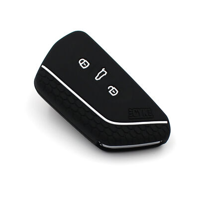 Schlüsselhülle Schwarz/Weiß für 3 Tasten Auto Schlüssel Silikon Cover Etui VF