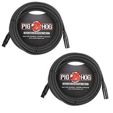2 Pack Pig Hog PHM25 25FT Tour Grade XLR Male to Female Cable  Ships FREE U.S.