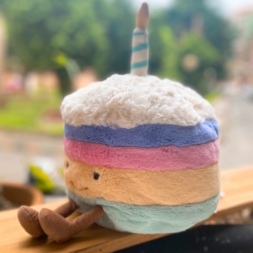 Jellycat Rainbow birthday cake stuffed figure Birthday present - Picture 3 of 6