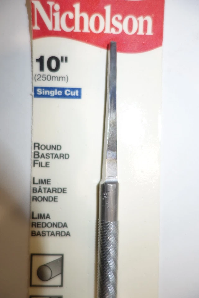 Vintage Nicholson 21854 Round Bastard File Single Cut 10" - Made in The USA - Image 2 of 3