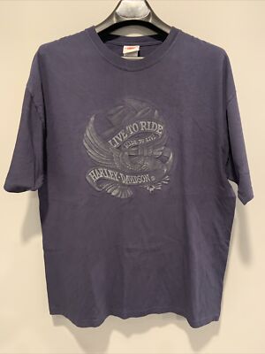 2010 Harley Davidson Chi-Town Tinley Park Illinois Navy Blue Men's XL T-Shirt
