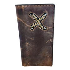 Twisted-X Western Ranger Distressed Leather Rodeo Wallet  Ebroidered Logo XRC-2