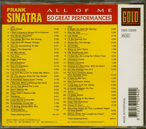 Frank Sinatra - All Of Me - 50 Great Performances (2-CD) - Pop Vocal - Picture 2 of 2