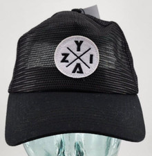 New With Tags ZYIA Active Black Mesh Snapback Trucker Hat Cap Unisex One Size