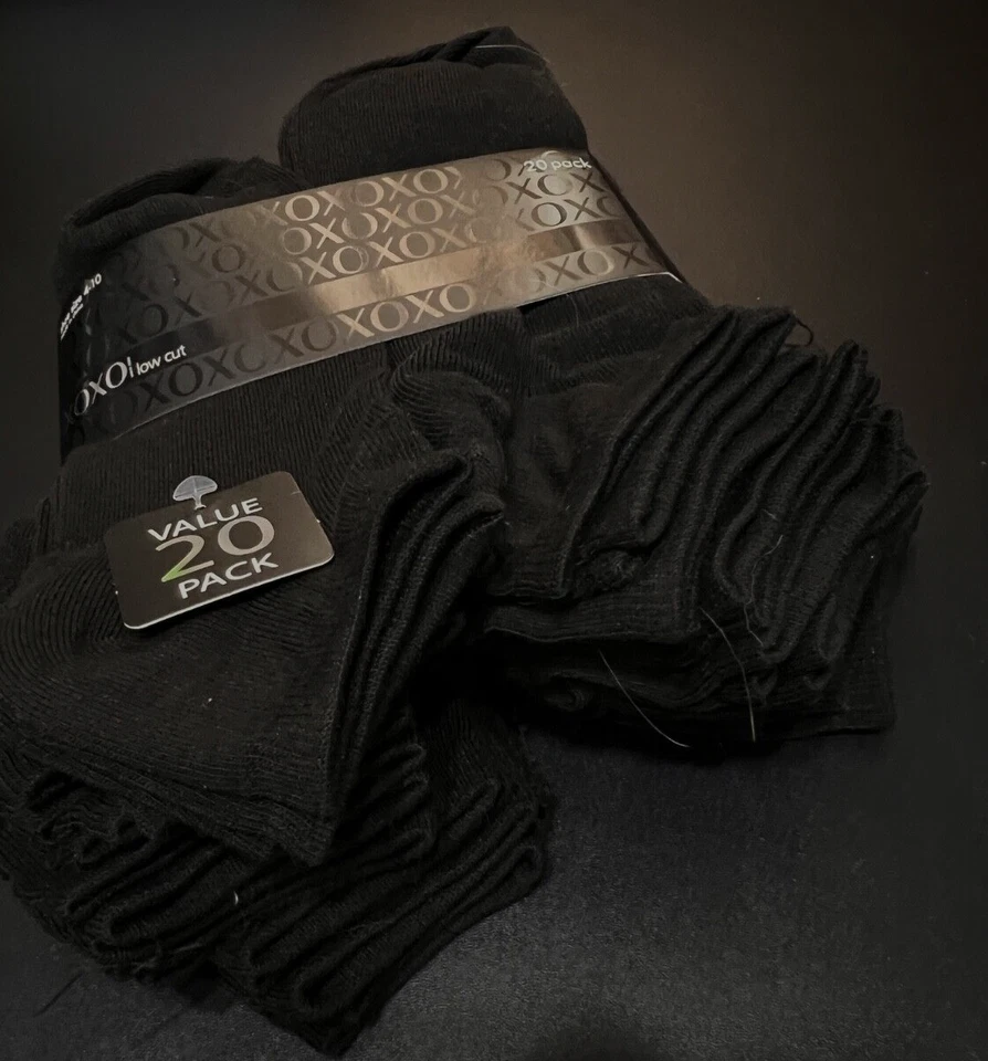 XOXO  Women LOW CUT SOCKS 20 PAIRS Black Quality Stretch  4 - 10  NEW - Image 4 of 4
